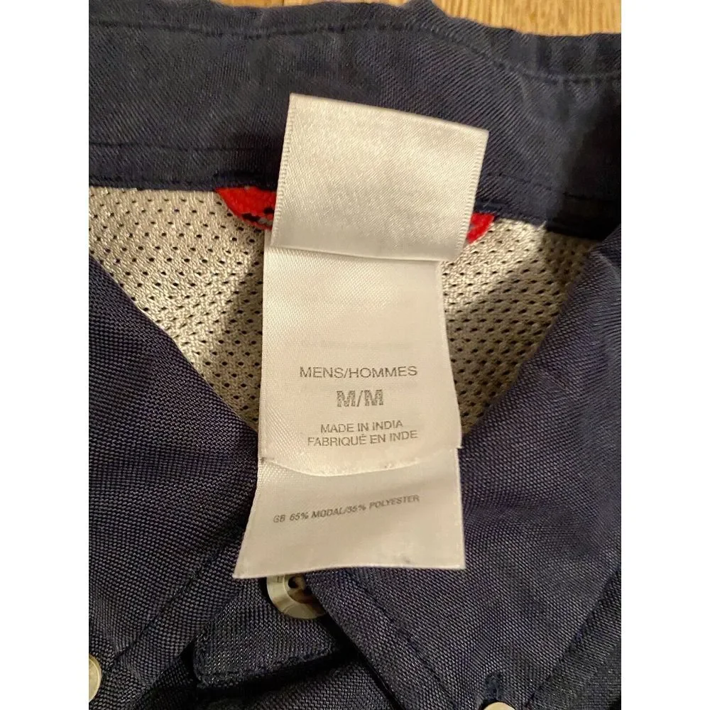 The North Face Men's Long Sleeve Dress Shirt Size M Button Down Navy‎ Blue F